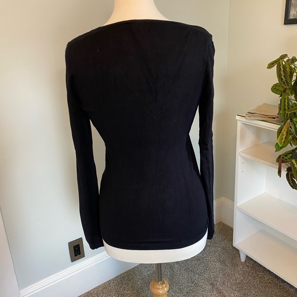 Express Black V-Neck Sweater Sz. Small. Beautiful and form-fitting. - Picture 6 of 8